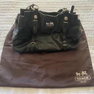 Authentic Coach Black Madison Mia Soft Leather Tote Bag